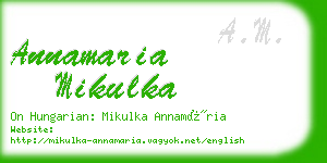 annamaria mikulka business card